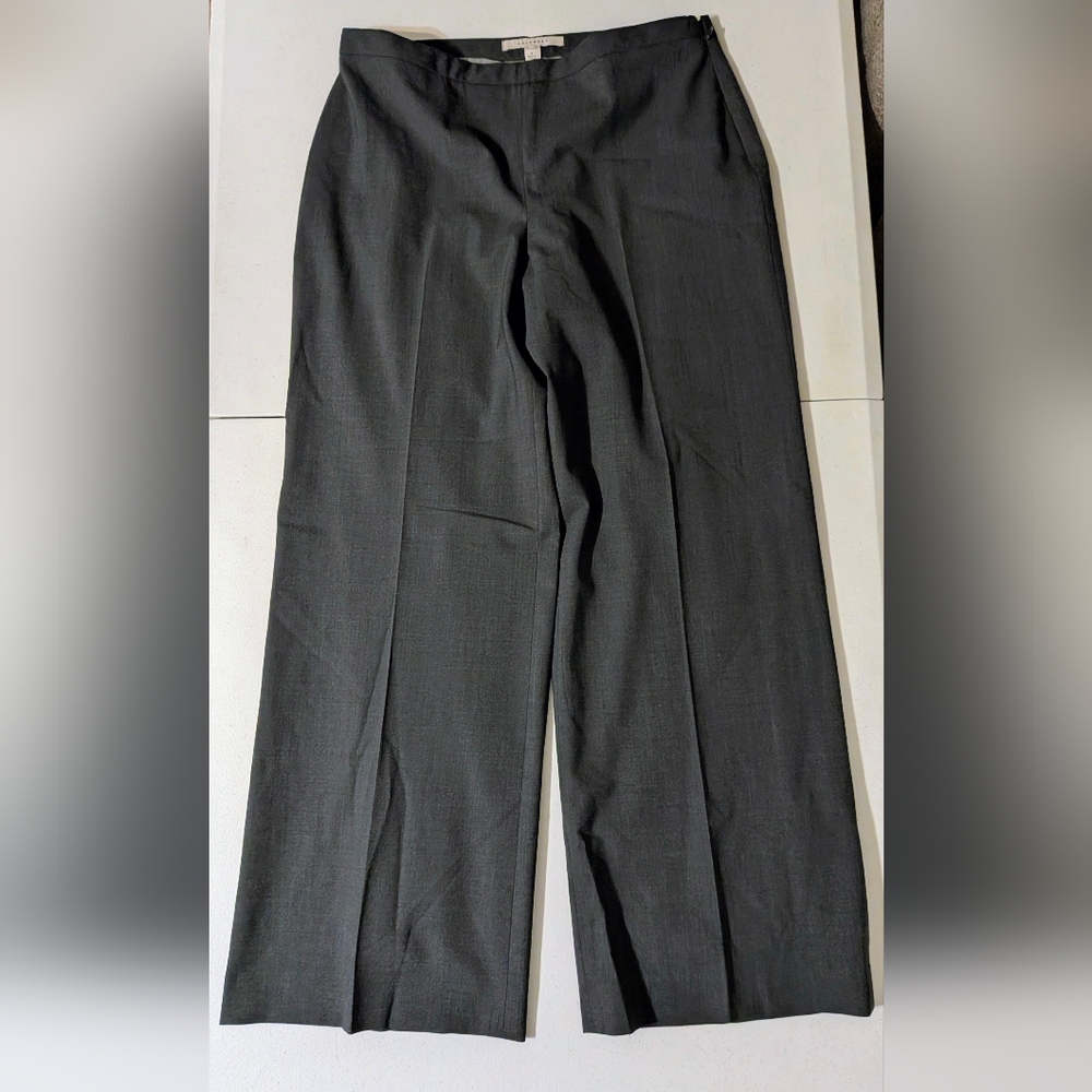 Allegory Gray Stretch Wide Leg Trousers Dress Pants Size 14 Career Minimalist